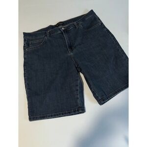 Lee Relaxed Fit dark wash stretch cotton womens bermuda shorts size 16